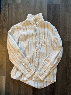 Zara Striped Men’s Button Up Collared Long Sleeved Shirt Medium